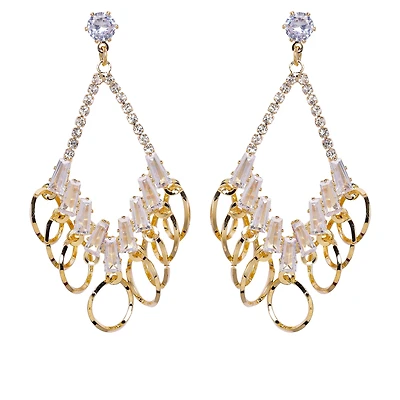 AGP PARIS Womens Shimmering Circles Drop Earrings
