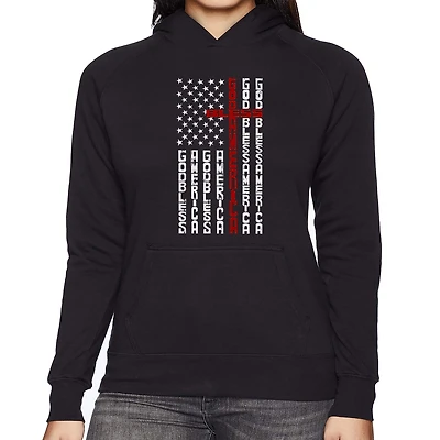 LA Pop Art Cross Flag - Women's Word Hooded Sweatshirt