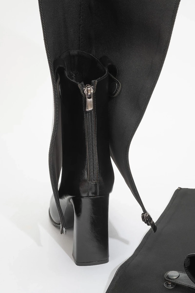 Prologue Shoes Womens Aja Block Heel Convertible Knee High Boot