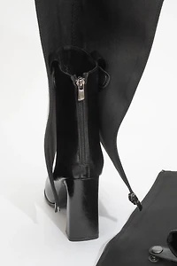 Prologue Shoes Womens Aja Block Heel Convertible Knee High Boot