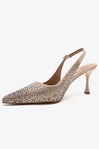 Prologue Shoes Womens Johanna Slingback Embellished Stiletto Pump