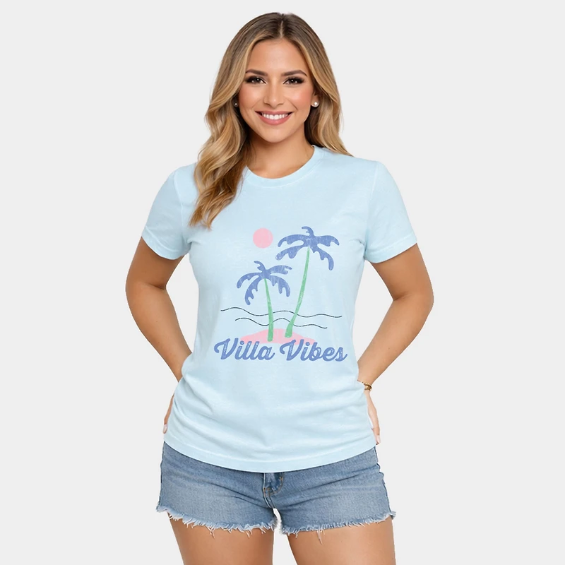 Simply Sage Market - Women's Short Sleeve Graphic T-Shirt Villa Vibes Palm Tree
