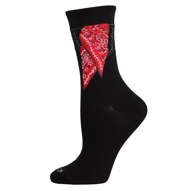 MeMoi Women's Bandana Pocket Bamboo Blend Crew Socks