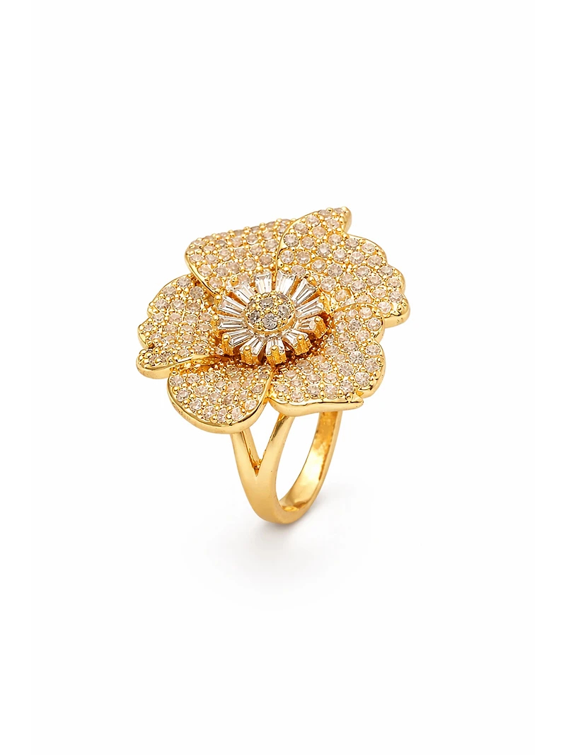AGP Paris Women's Pave Floral Statement Ring