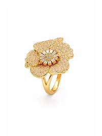 AGP Paris Women's Pave Floral Statement Ring