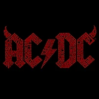LA Pop Art Men's Cotton/Poly Blend Word T-Shirt - AC/DC