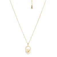 AGP PARIS Womens Golden Sunburst Pendant Necklace