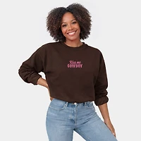 Simply Sage Market "Kiss Me Cowboy" Women's Embroidered Graphic Sweatshirt