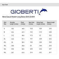Gioberti Men's Solid Long Sleeve Western Shirt with Pearl Snap-on Buttons