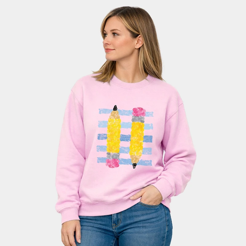 Simply Sage Market - Women's Graphic Sweatshirt Pencil Stripes