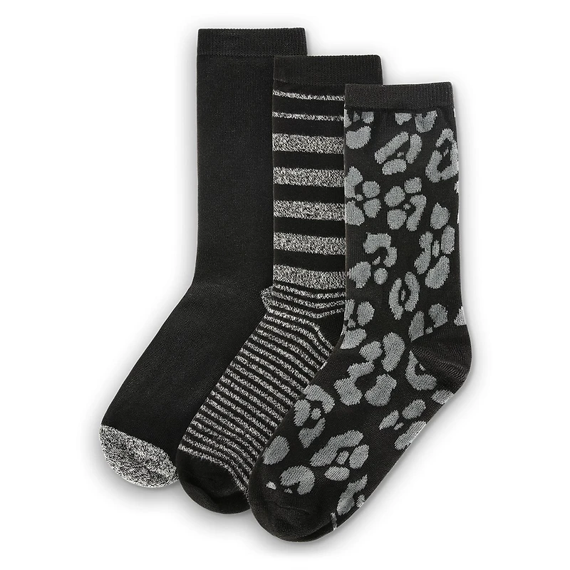 MeMoi 3 Pairs Women's Buttersoft Variety Novelty Crew Socks