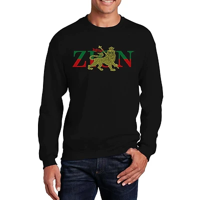 LA Pop Art Zion - One Love Mens Word Crew Sweatshirt