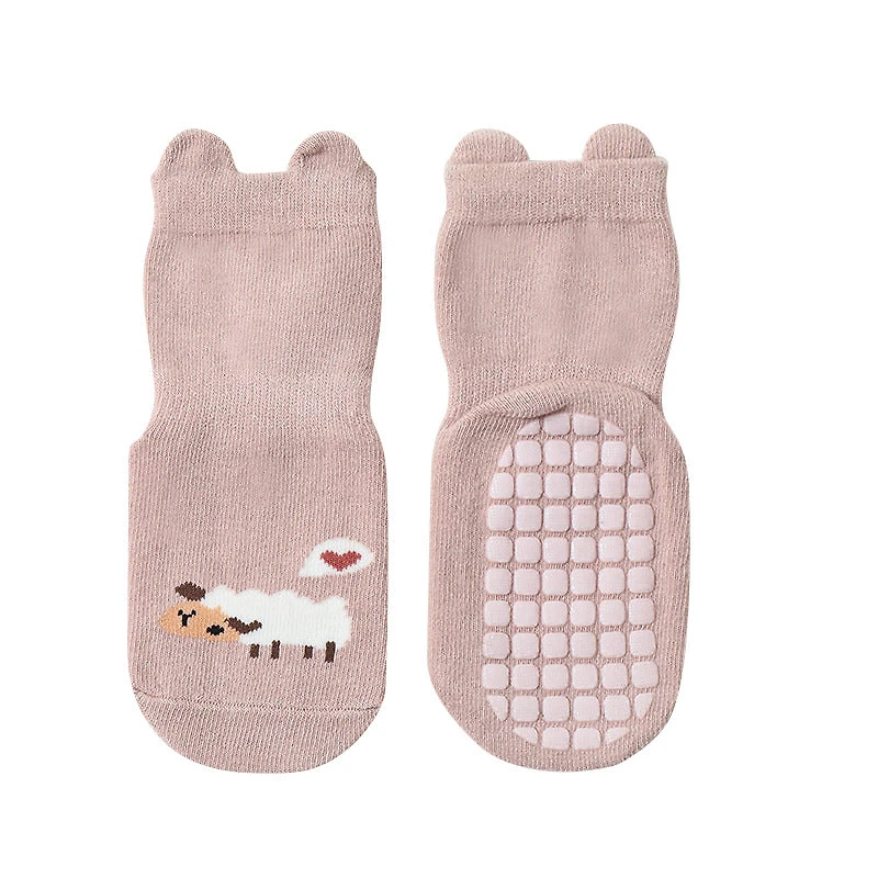 MyKids-USA Baby Cartoon Animal Non-Slip Socks - Cotton Blend Cute Grip Socks