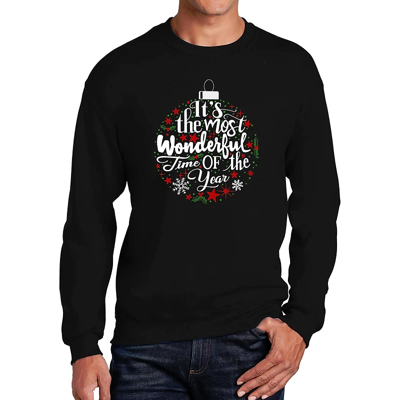 LA Pop Art Christmas Ornament - Men's Word Crew Sweatshirt