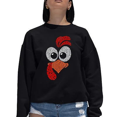 LA Pop Art Turkey Face - Women's Word Crewneck Sweatshirt