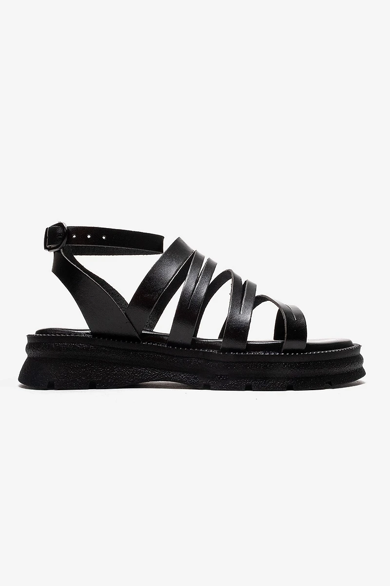 Forever & Always Womens Pelsa Leather Multi Strap Sandals