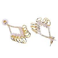 AGP PARIS Womens Shimmering Circles Drop Earrings