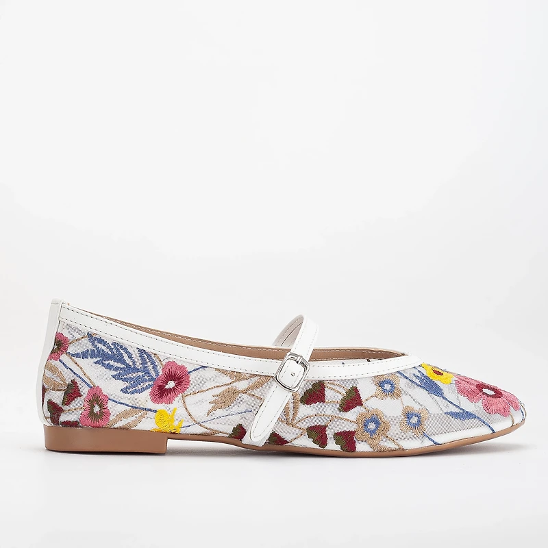 Prologue Shoes Womens Fauna Mesh Mary Jane Flats
