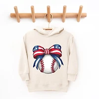 The Juniper Shop - Coquette Patriotic Baseball Toddler Hoodie