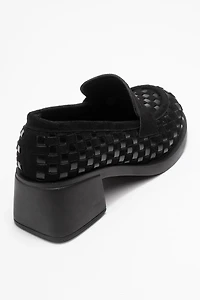 Prologue Shoes Womens Marlon Woven Block Heel Loafer