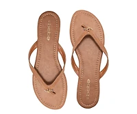 bebe Women's Flat Sandals with Shell Charm Detai