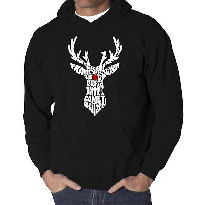 LA Pop Art Men's Word Hooded Sweatshirt - Santa's Reindeer
