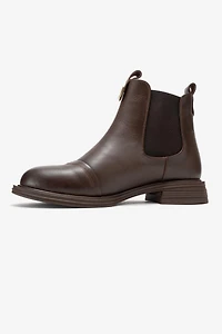 Forever & Always Womens Sidney Leather Buckled Chelsea Boots