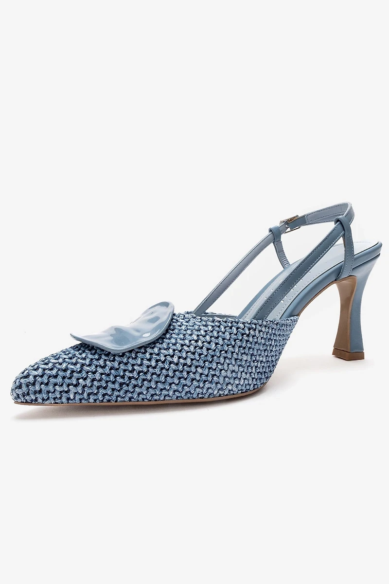 Prologue Shoes Womens Levia Woven Pointed Toe Slingback Pump