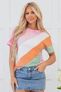 Threaded Pear Women's Sylvie Seamed Crewneck Top.