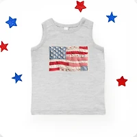 The Juniper Shop - Youth Tank Top American Flag Faux Patchwork