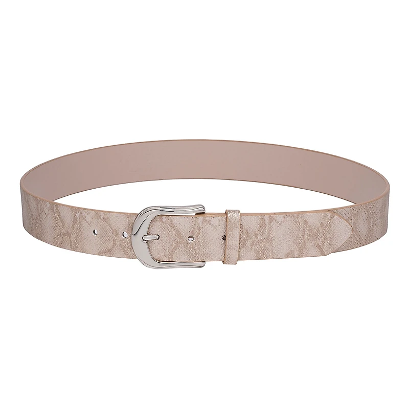 AGP PARIS Beige Snake Print Women's Belt