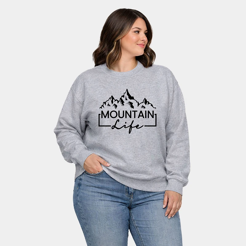 Simply Sage Market - Mountain Life Women's Plus Sized Graphic Sweatshirt