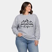 Simply Sage Market - Mountain Life  Women's Plus Sized Graphic Sweatshirt