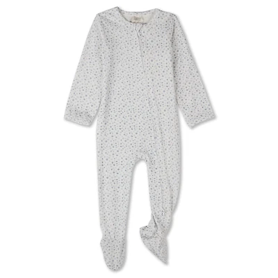 MeMoi Baby "Abstract Spots" Rayon-Blend Front-Zip Long-Sleeve Footie