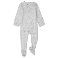 MeMoi Baby "Abstract Spots" Rayon-Blend Front-Zip Long-Sleeve Footie