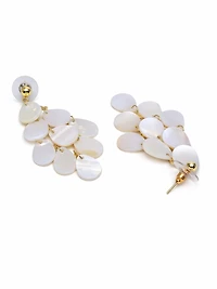 AGP PARIS Womens Mother-of-Pearl Cascade Chandelier Earrings