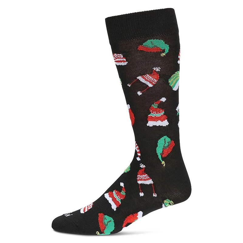 MeMoi Men's Santa Hats Christmas Crew Socks