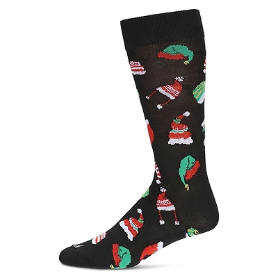 MeMoi Men's Santa Hats Christmas Crew Socks
