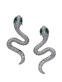 AGP PARIS Womens Pavé Serpent Stud Earrings