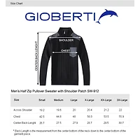 Gioberti Men's Quarter Zip Pullover Knitted Regular Fit Sweater With Soft Brushed Flannel Lining