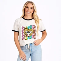 Simply Sage Market - Teacher Pencil Heart Women's Ringer Graphic T-Shirt