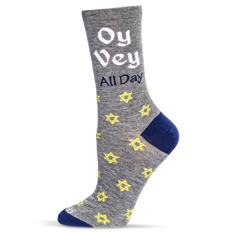 MeMoi Women's Oy Vey All Day Bamboo Crew Socks