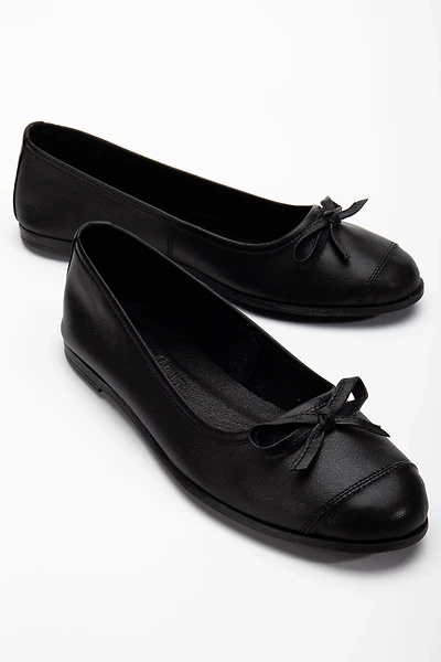 Forever & Always Womens Brooklyn Leather Ballerina Flats