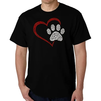 LA Pop Art Men's Word T-Shirt - Paw Heart