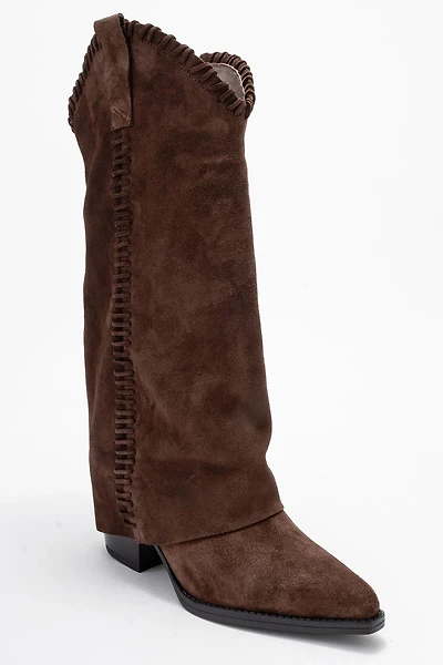 Forever & Always Womens Clementina Leather Western Boot