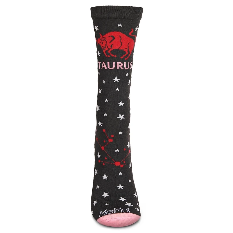 MeMoi Women's Taurus Zodiac Sign Crew Socks
