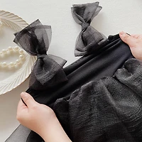 MyKids-USA Baby Girl Black Herbon-Style Princess Tutu Dress, Cotton Blend, Short Length