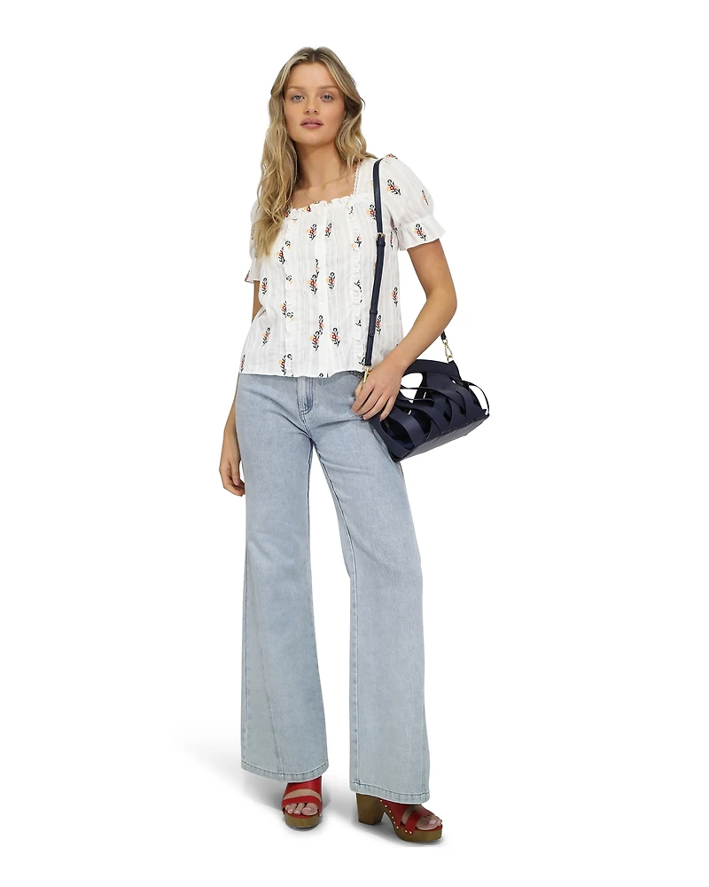 Belle & Bloom Womens Wild Garden Floral Blouse