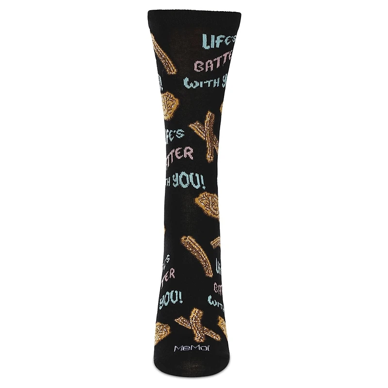 MeMoi Women's Churros & Funnel Cake Rayon From Bamboo Crew Socks