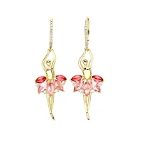 AGP PARIS Womens Diva Ballet Dancer Pink Drop Earrings
